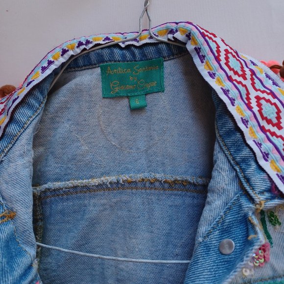 SOLD! - Antica Sartoria by Giacomo Cinque of Positano Italy, Jean Jacket, Size 6 - Picture 2 of 12